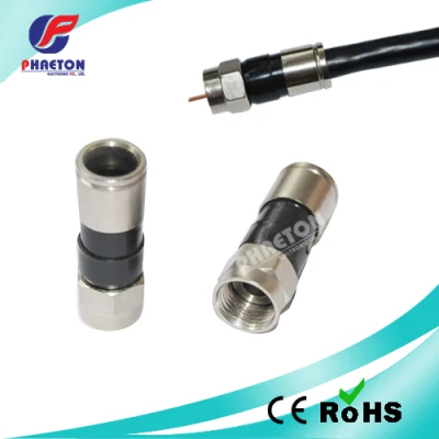 Conector RF de compresión RG6 para cable coaxial
